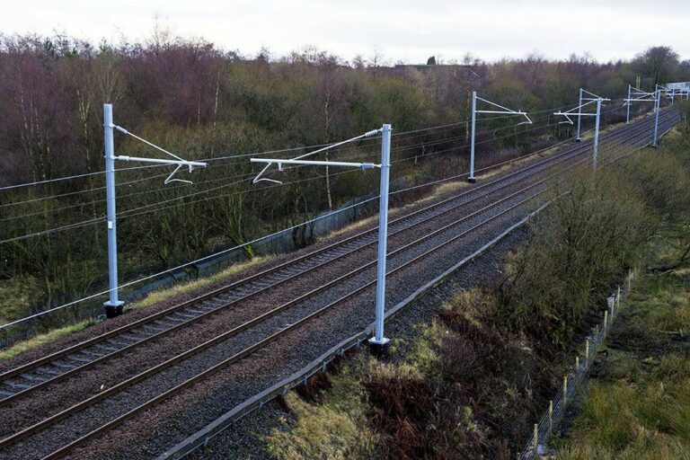Network Rail electrifcation work gantry track infrastructure railway 1024x683