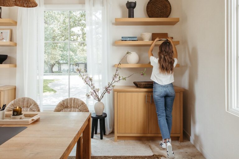 woman organizing office