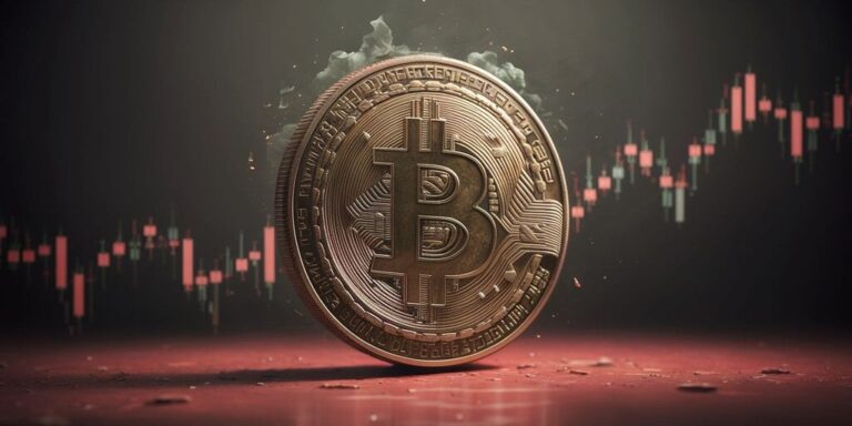 bitcoin btc red background price drops gID 7