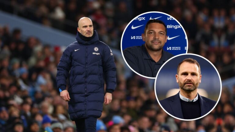 Enzo Maresca in a photo montage with Laurence Stewart and Paul Winstanley
