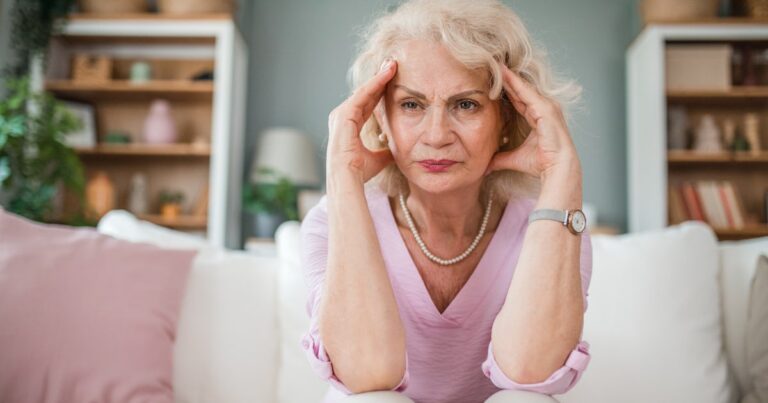 a senior woman is